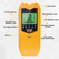 GUANSHANG Stud Finder Sensor 5 in 1 Battery Operated SH402 Wall Scanner Detector Portable Electronic Detector with LED Display and Audio Alarm Handheld Stud Detector for Wood AC Wire Metal ZM(yellow)