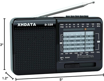 XHDATA D-328 Shortwave AM FM DSP Portable Small Multi Band – Feature Highlight
