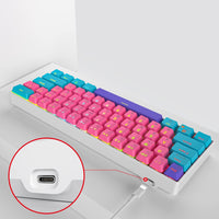 Fogruaden 60% Mechanical Keyboard, 61 Keys Gaming Keyboard, RGB Backlit, Ultra-Compact 60 Percent Wired Keyboard for Win/Mac PC Gamer, Easy to Carry on Trip (Pink, Red Switch)