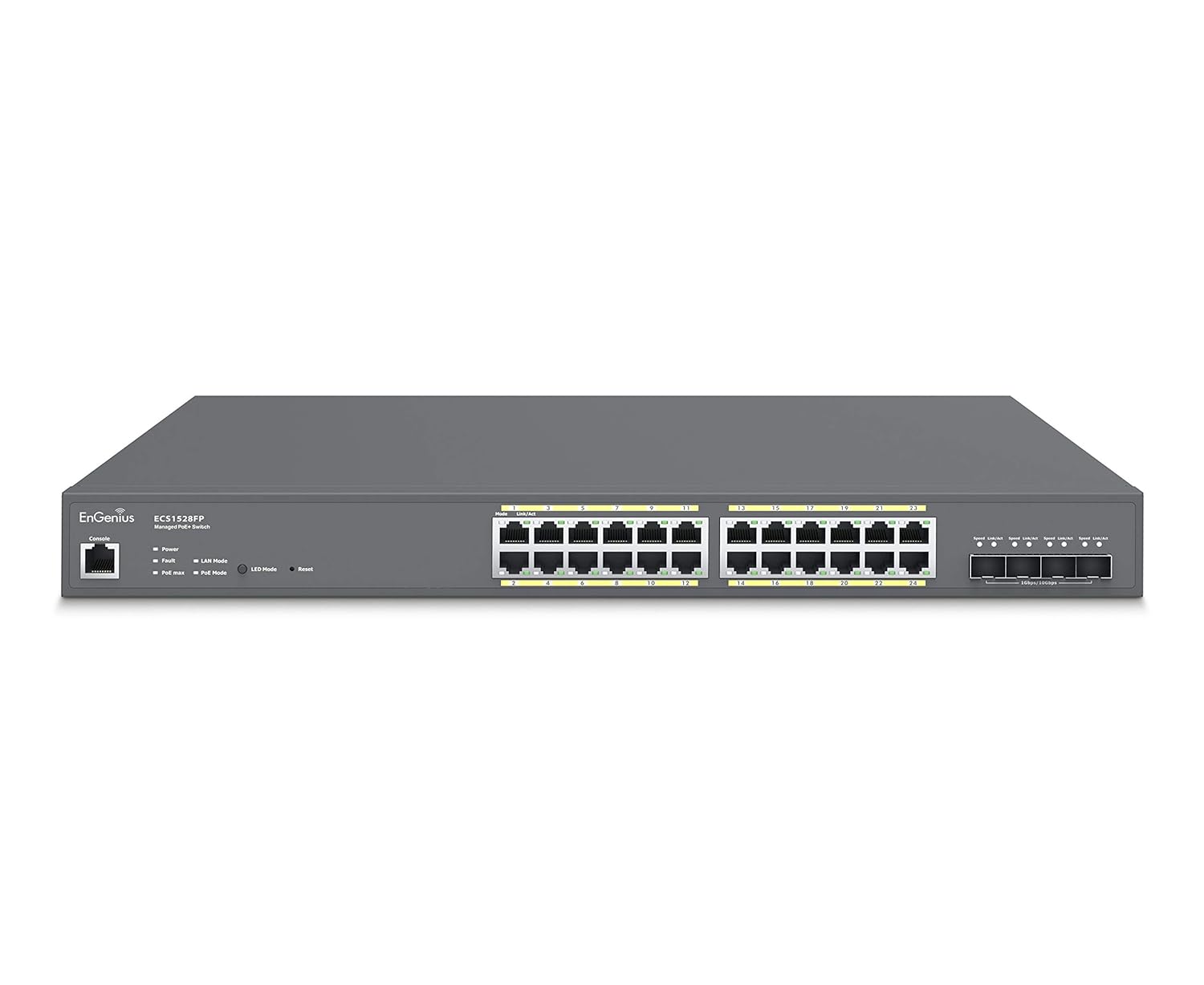 EnGenius Cloud ECS1528FP 24-Port Gigabit PoE+ Switch with 410W Budget & 4 SFP+ Ports
