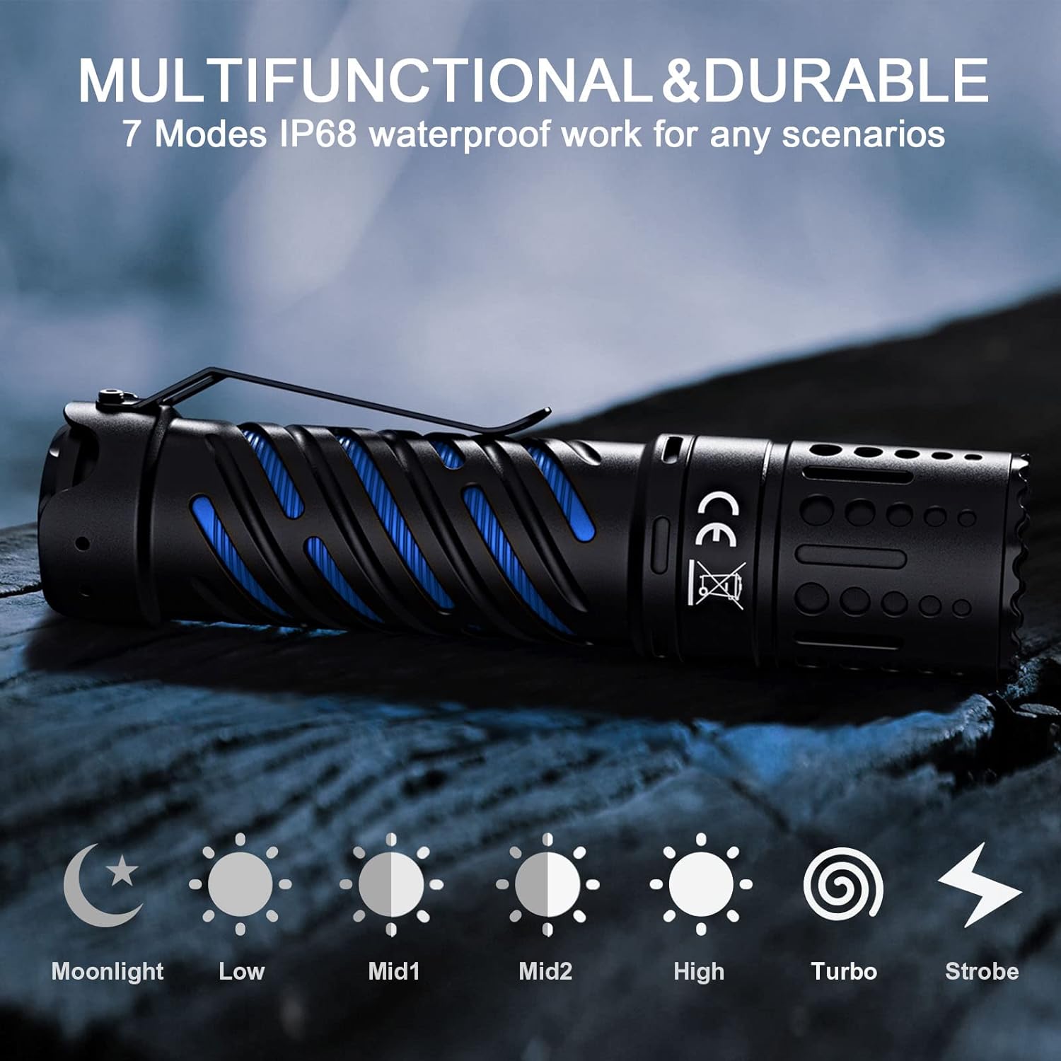 ACEBEAM E70 EDC Flashlight Rechargeable, 4600 High Lumens Pocket Flashlight, 240 Meters Beam Distance LED Flashlight Super Bright Flashlight for Outdoor Camping, Hiking and Every Days Use