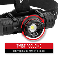 Coast XPH34R 2075 Lumen USB-C RECHARGEABLE-DUAL POWER LED Headlamp with PURE BEAM TWIST FOCUS and Magnetic Base