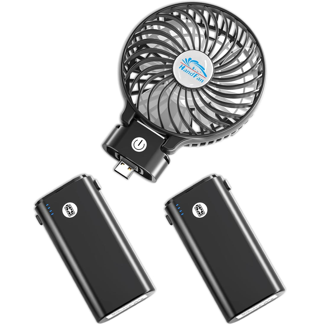 HandFan 10400mAh Portable Handheld Fan with Power Bank, Small Personal Fan, Foldable Mini Desk Fan, Cooling Electric Fan for Travel, Outdoors, Indoors(Transparent Blade)