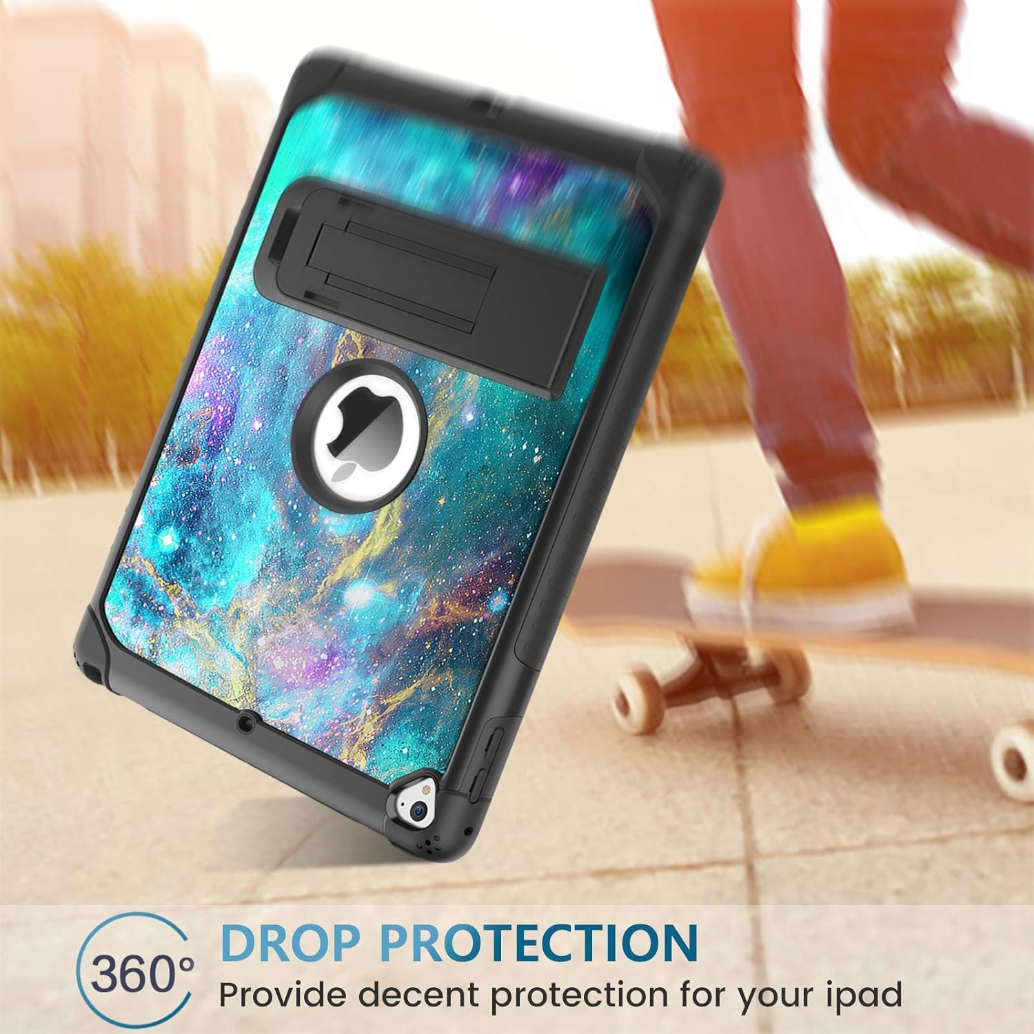 BENTOBEN iPad Air 2 Case, iPad 6th/5th Generation Case, iPad 9.7 2018/2017 Case, iPad Pro 9.7 Case, Glow in The Dark 3 in 1 Shockproof Kickstand Protective Girls Women Boys Men Tablet Cover, Nebula