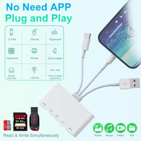 【Apple MFi Certified】 Multi 5-in-1 SD TF Memory Card Reader with SD/Micro SD/SDHC/SDXC/MMC，Lightning+Type C+USB A OTG Adapter for iPhone/iPad/Android/MacBook/PC/Tablet/Camera/Hard Disk/Flash Drive