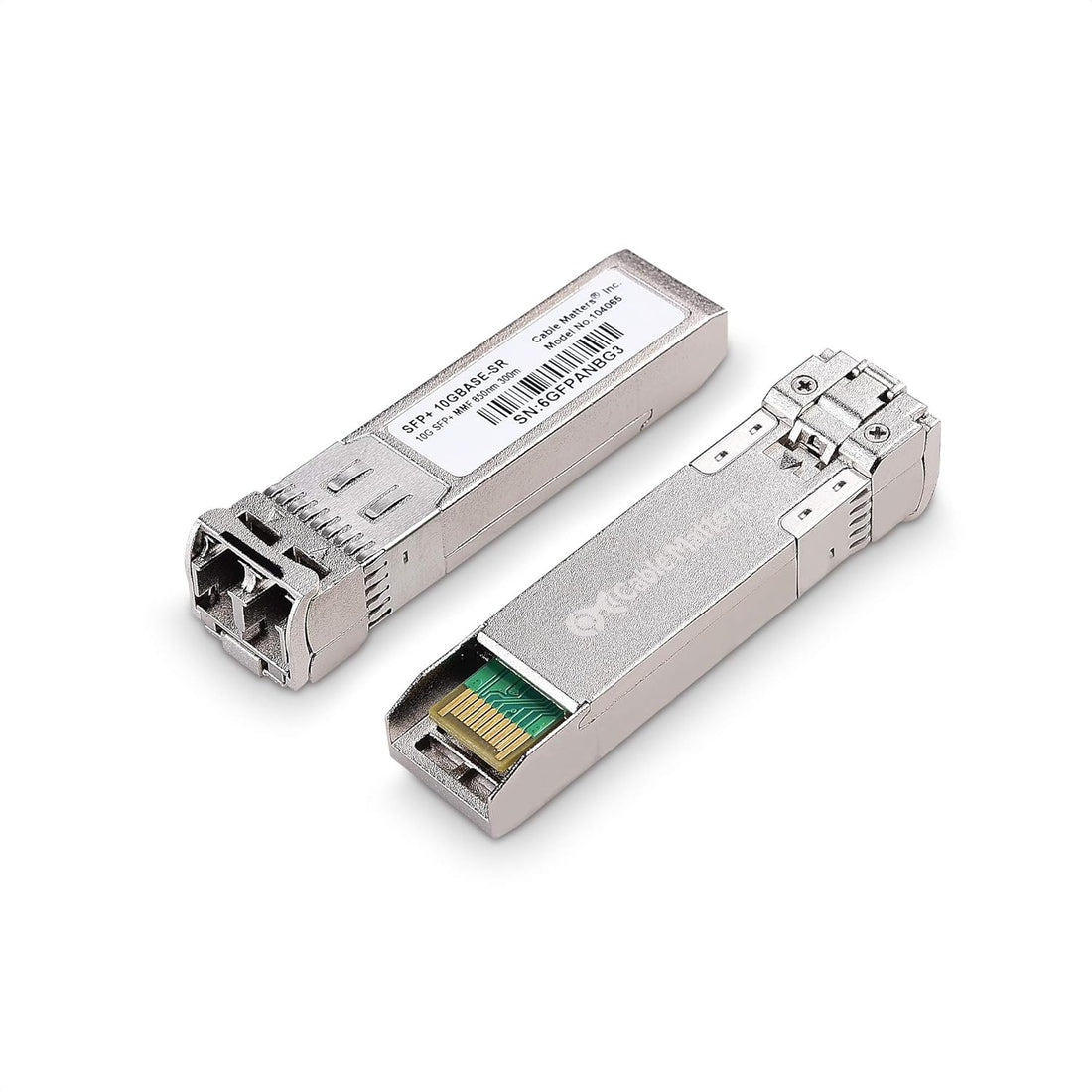 Cable Matters 2-Pack 10GBASE-LR SFP+ to LC Multi Mode 10G Fiber Transceiver Modular for Cisco, Dell, Ubiquiti, TP-Link, D-Link, Juniper, Huawei, Mellanox, Mikrotik, Netgear, and Supermicro Equipment