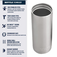 YETI Rambler 18 oz Bottle, Stainless Steel, Vacuum Insulated, with Hot Shot Cap, Nordic Purple