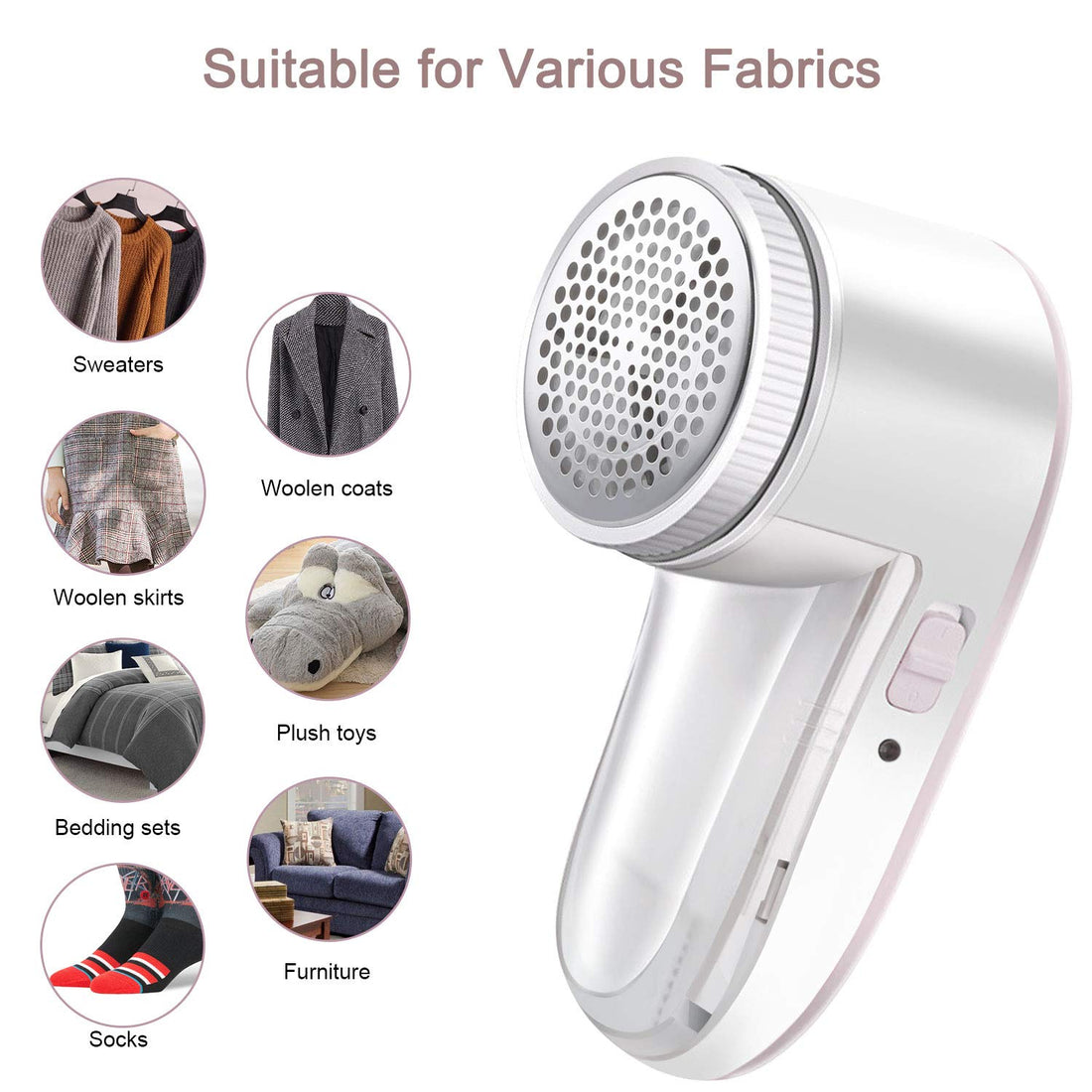 Fabric Shaver Defuzzer, Rechargeable Lint Remover, Electric Sweater Shaver with Replaceable Stainless Steel Blade