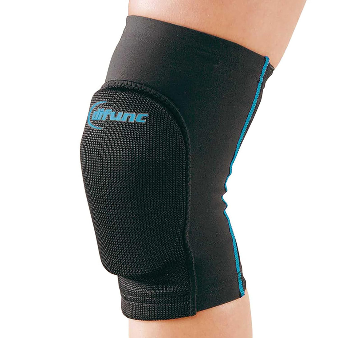 D&M Tricot Knee Pad sleeve, 12mm thick pad, 1pc, Made In Japan (Small, Black x Turquoise)