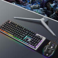 Beastron RGB Backlit Gaming Keyboard with Mouse Combo and Mouse pad, Multimedia Keyboard Knob