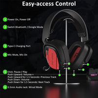SENZER X100 Wireless Gaming Headset for PS5 PS4 PC Switch Bluetooth Gaming Headphones with Mic - Superior In-Game Sound, Memory Foam Pad Comfort Fit, Interchangeable Cover - w/3.5mm Wired for Xbox One