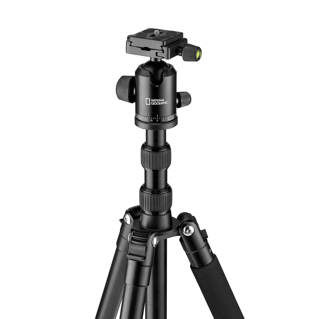National Geographic Travel Photo Tripod Kit with Monopod, Aluminium, 5-Section Legs, Twist Locks, Load up 8kg, Carrying Bag, Ball Head, Quick Release, NGTR002T,Black
