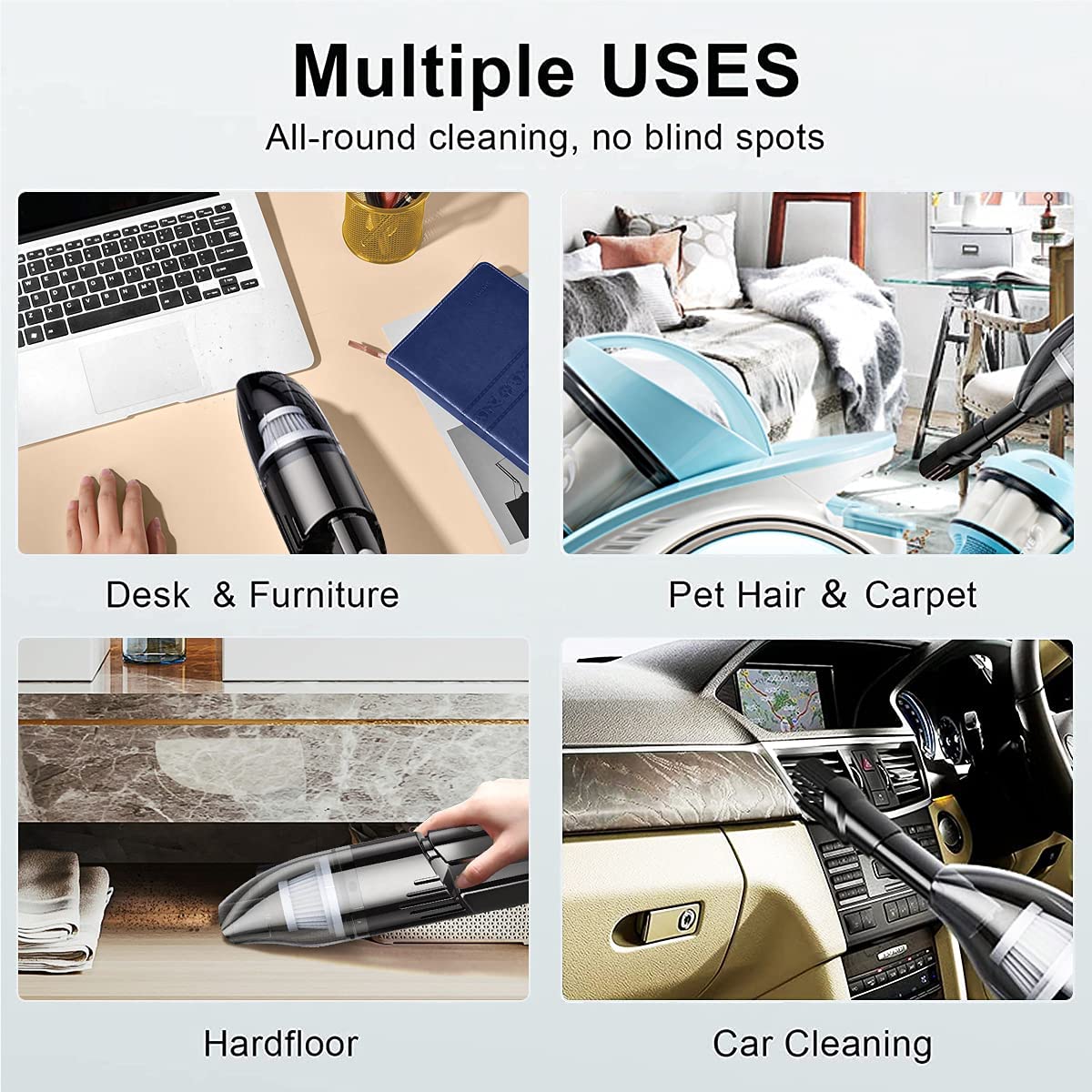 Handheld Vacuum Cordless,Mini Hand Vacuum Cleaner,Portable Vacuum with Light Weight,Wet Dry Hand Held Vacuuming Rechargeable for Pet Hair,Home, Office and Car