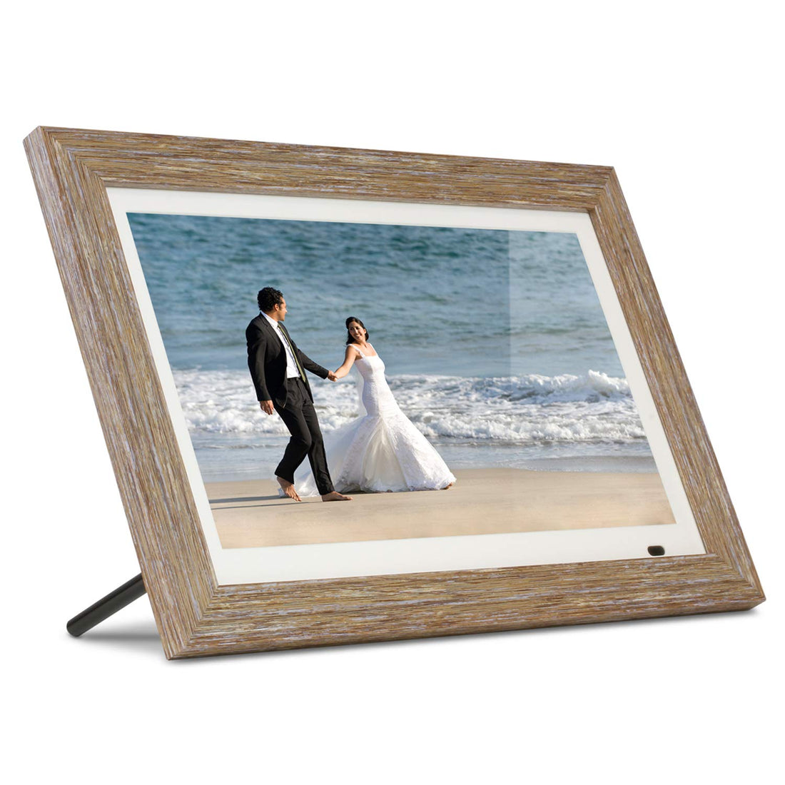 Aluratek 13.3" Digital Photo Frame with Interchangeable Frames (Distressed Wood)