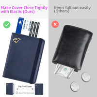 WALNEW AirTag Passport Holder and Vaccine Card Holder Combo, RFID Blocking Travel Passport Wallet with Vaccine Card Protector Slot and Airtag Protective Case, Navy Blue