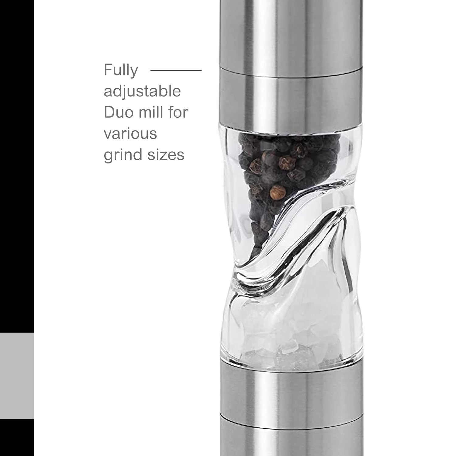 AdHoc MP900US Duo Salt & Pepper Mill, 9", Stainless Steel