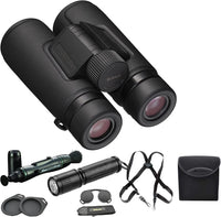 Nikon Monarch M5 12x42 Waterproof Binocular for Adults | Small & Compact Travel Binoculars for Bird Watching | Binocular Harness Strap, Lens Pen Cleaning System, & Flashlight Bundle Set