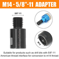 Drill Thread Adapter, Stable Connection M14 to 5/8 Inch Standard Design Head Shaft Adapter, Alloy Steel, 2 Pieces, Wide Application for Saw