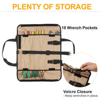 Wessleco Roll Tool Bag,24 Pokects Wrench Roll Organizer Storage Vehicle Tool Pouch