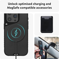 Mous for iPhone 15 Pro Case MagSafe Compatible - Limitless 5.0 - Black Leather - Protective iPhone 15 Pro Case - Shockproof Phone Cover