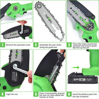 Mini Chainsaw Cordless 4 Inch Mini Chain Saw SOYUS Small Chainsaw with Safety Lock, Rechargeable Mini Lithium Chainsaw Electric Handheld Chainsaw Portable Chain Saw Tree Trimming Branch Wood Cutting