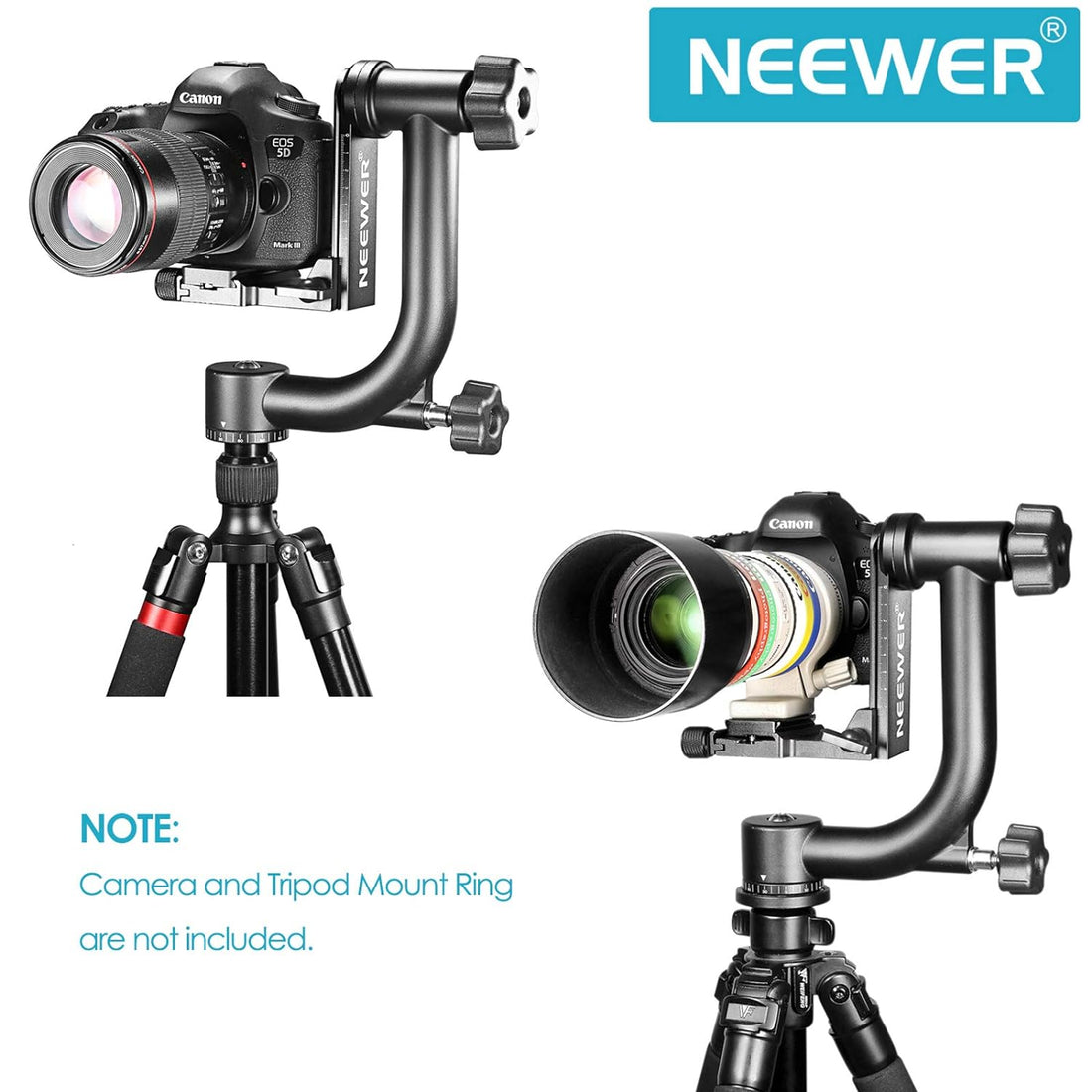 Neewer Metal 360 degree Panoramic Gimbal Tripod Head with Arca-Swiss Standard for Digital SLR Cameras up to 30lbs/13.6 kg