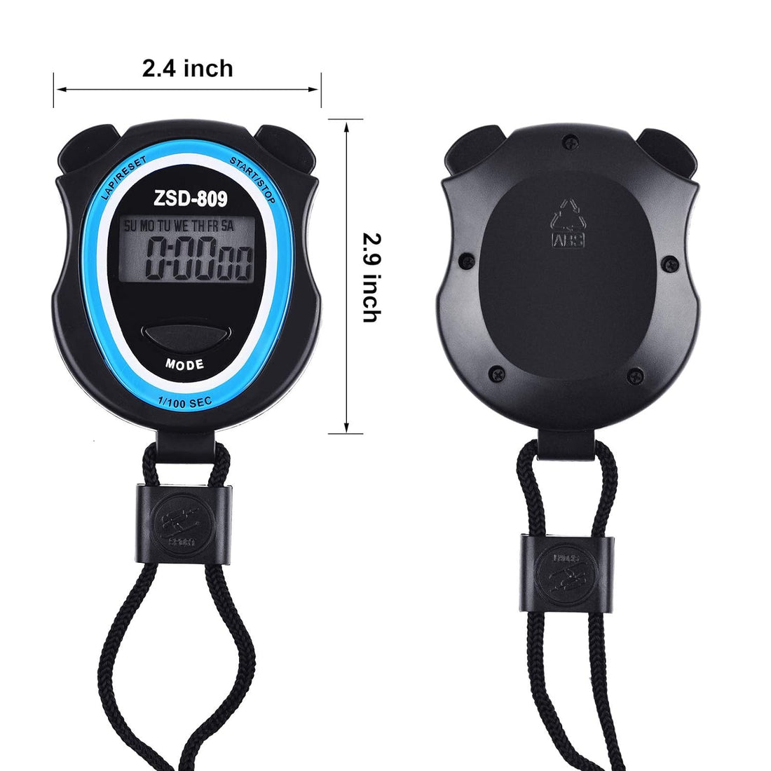 Frienda 3 Pieces Digital Stopwatch, Multi-Function Electronic Digital Sport Stopwatch Timer for Sports Fitness Coaches and Referees, Batteries Included