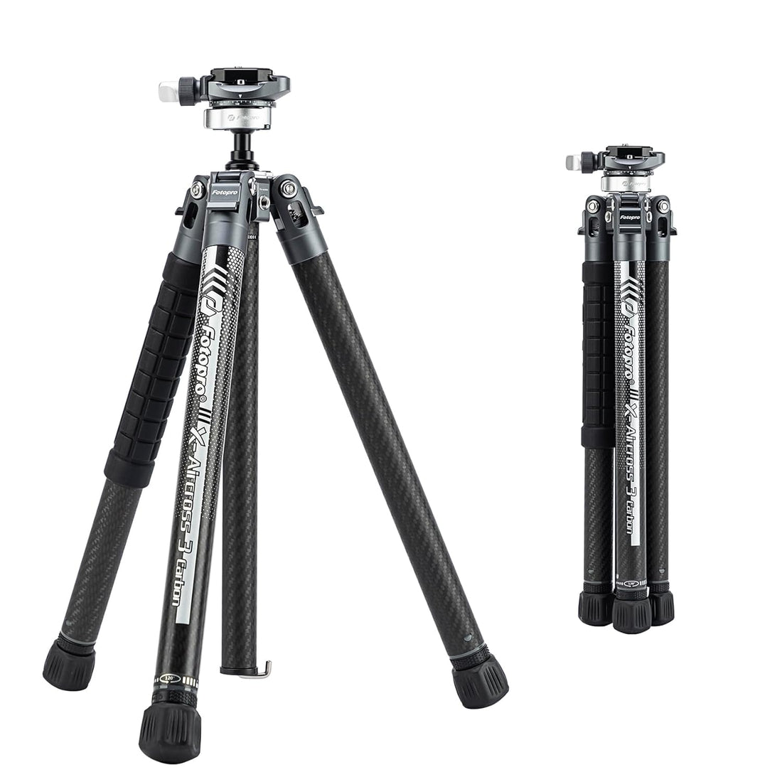 Fotopro X-Aircross 3 Lite 62 Inch Lightweight Travel Camera Tripod with Panoramic Ball Head 1.78lbs Ultra Light Portable Professional Travel Carbon Fiber Tripod for Camera DSLR Load up to 22lbs Grey