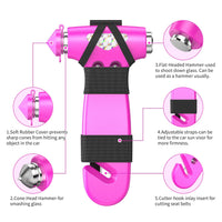 BSUXMAFG Car Safety Hammer, 3-in-1 Emergency Escape Tool with Window Breaker and Seat Belt Cutter, Safety Emergency Car Escape Tool for Car, Office, Home, Pink