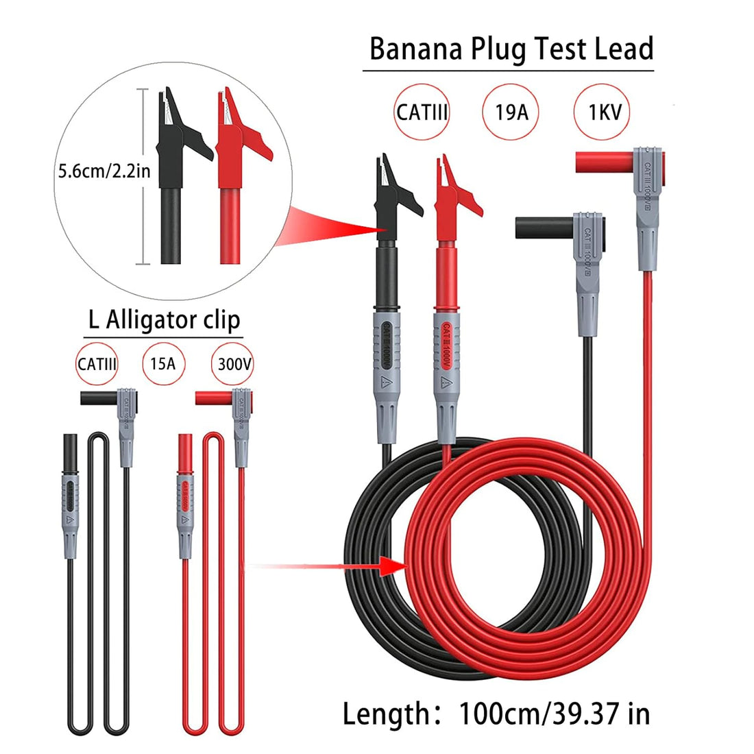 25PCS Silicone Multimeter Test Leads Kit