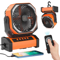 CRST 20000mAh Battery Operated Oscillating Fan with Remote (20000 mAh Oscillating, Orange)