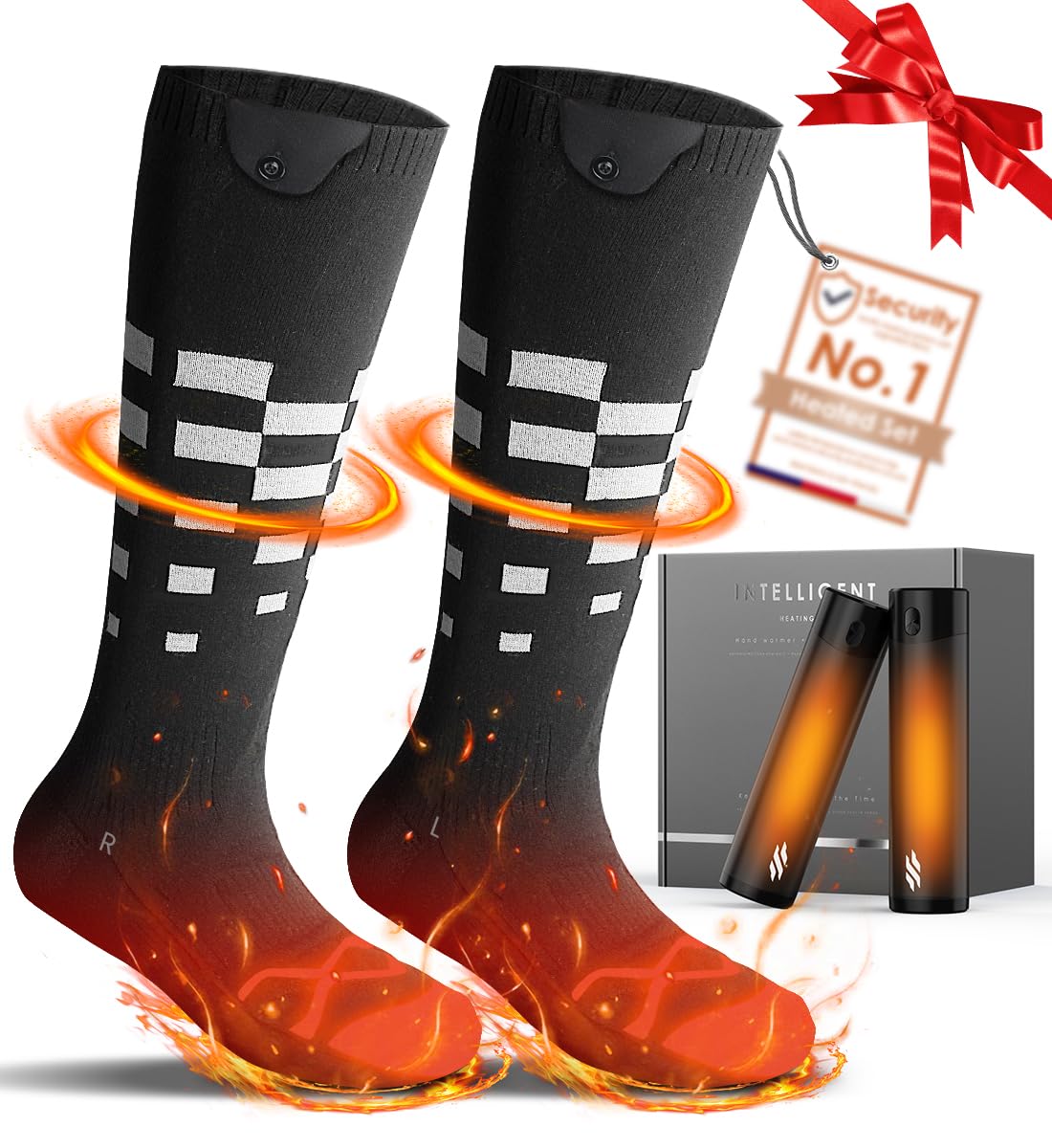 Upgraded Rechargeable Heated Socks and Hand Warmers Set for Men Women