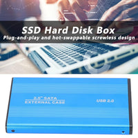 2.5 Inch SATA to USB 2.0 External Hard Drive Enclosure, 3TB Aluminum Casing with LED Indicator, Hard Disk Box, Up to 480Mbps Transfer Rate (Blue)
