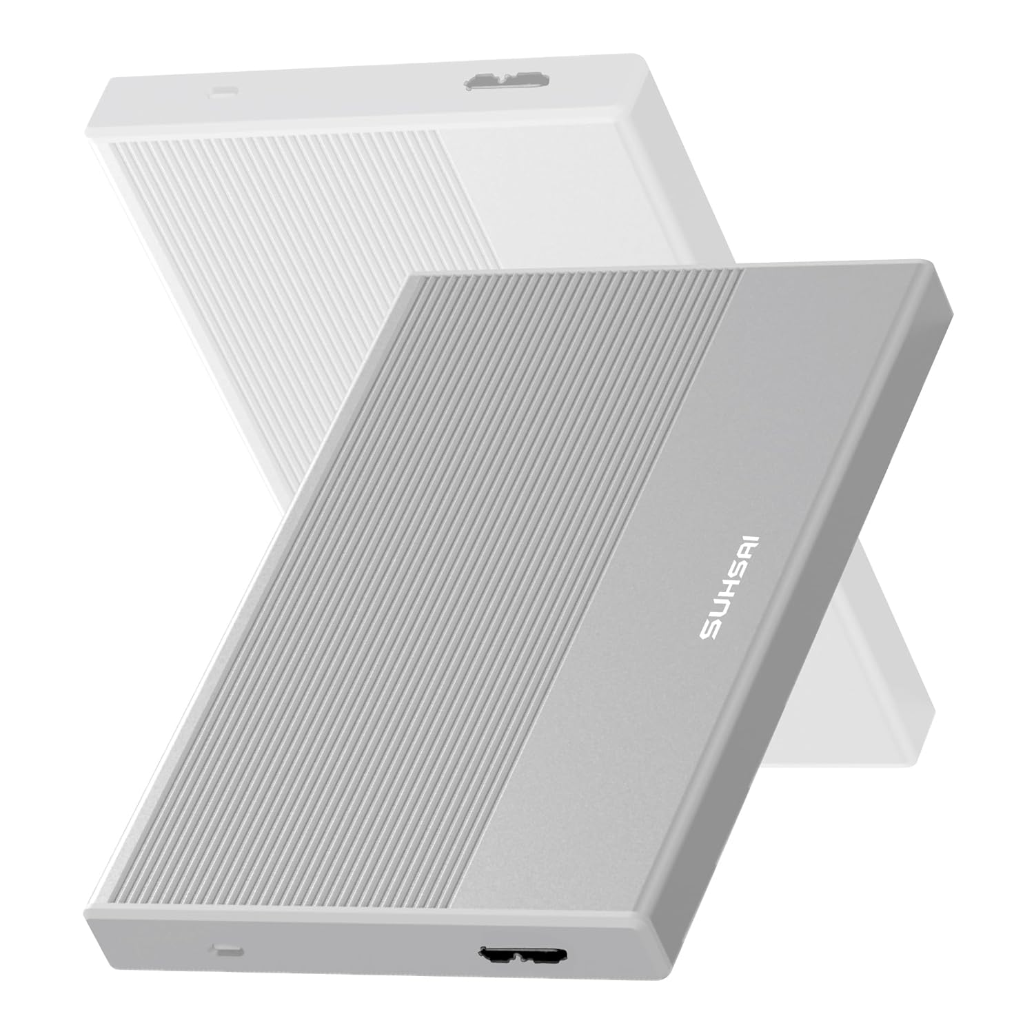 SUHSAI External Hard Drive 100GB USB 3.0 Portable Hard Disk Storage & Memory Expansion HDD, Backup External Hard Drive for Laptop Computer, MacBook, and Desktop (Silver)