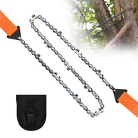 Pocket Chainsaw, 24in Pocket Rope Saw, Folding Chain Hand Saw with Carry Pouch, for Outdoor Survival Camping, Hunting, Hiking, Cutting Wood(24in)