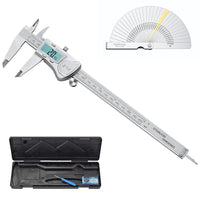 CAMWAY Waterproof Digital Caliper 8 Inch,Stainless Steel Electronic Vernier Caliper with 32PCS Feeler Gauge,200mm Digital Caliper Fractions/Inch/Metric Measuring Tool