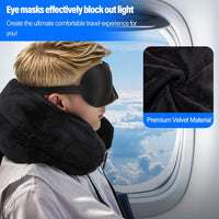 Zquehuo Travel Pillow You Stuff with Clothes, Stuffable Travel Pillow Transforms Into Extra Luggage Without Excess Fees, Stuffable Neck Pillow Fits 3+ Days of Travel Essentials Black Elastic Velvet