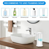 Obsoorth Automatic Soap Dispenser Waterproof Touch-Free 12.5oz Volume Control Adjustable Sensor Soap Pump for Kitchen Sink Bathroom Shower Room (White)