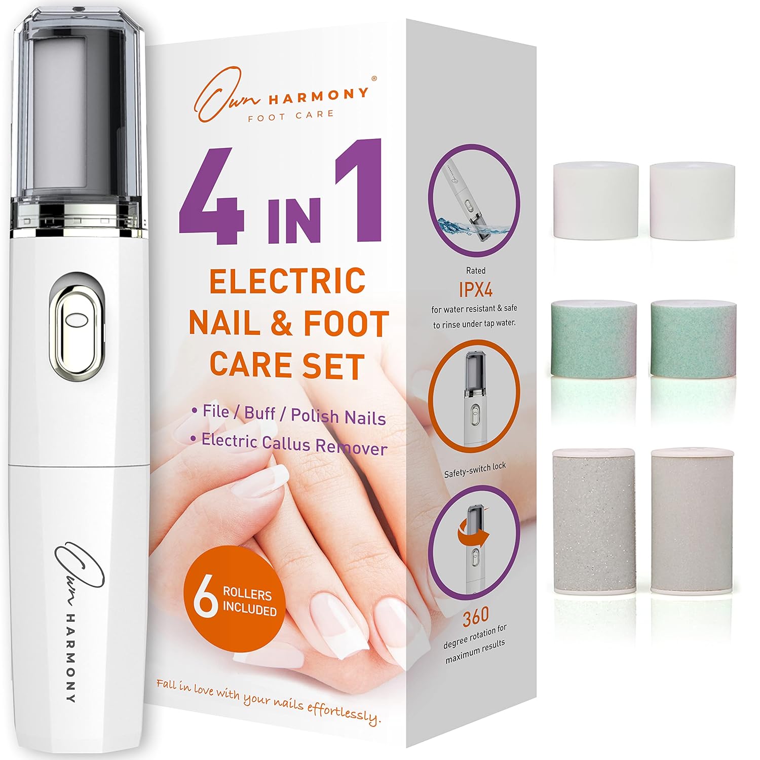 BIack FRlDAY SaIe - Electric Nail File System & Callus Remover (4 in 1) Best Pedi Tools to Polish Nails - Perfect Manicure & Pedicure Care Set - Professional Electronic Filer and Buffer