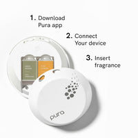 Pura - Smart Home Fragrance Device Starter Set V3 - Scent Diffuser for Homes, Bedrooms & Living Rooms - Includes Fragrance Aroma Diffuser & Two Fragrances - Asian Woods & Spice and Yuzu Citron