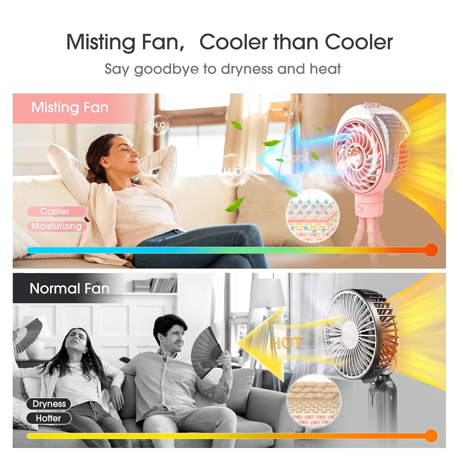 Ausic Stroller Fan, Clip on Fan for Baby, 5000 mAh Battery Operated Fan for Stroller, 3 Speeds Handheld Fan, Portable Fan Desk Fan Flexible Tripod for Crib, Treadmill, Car Seat, Camping, Bed