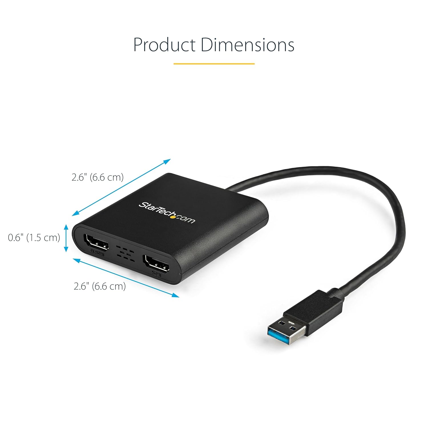 StarTech.com StarTech.com USB to Dual HDMI Adapter - 4K - External Video Card - USB to HDMI Adapter - Monitor Adapter - USB 3.0 to HDMI