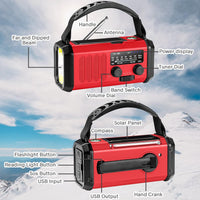 Emergency Radio,10000mAh Solar Radio, Crank Radio, NOAA/AM/FM Weather Radio, USB Type-C Charging,Dynamo Radio,Polymer Battery,Torch & LED Reading Light, SOS Alarm,Compass for Camping