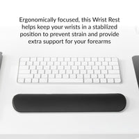 HumanCentric Keyboard Wrist Rest Pad - Wrist Support for Keyboard, Premium Office Desk Accessories in Space Gray Aluminum and Black Synthetic Leather, Ergonomic Wrist Rests for Computer Keyboard