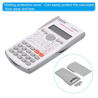 PATIKIL Scientific Calculator, 2-Line Standard Engineering Calculator with 240 Function 12 Digit LCD Display Math Calculator for Office Business, Grey