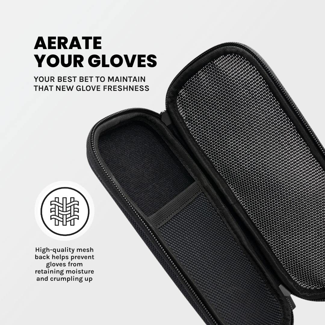 Stripebird - Golf Performance Gloves Holder Case (Stealth Black) - Protect and Keep Golf Gloves Dry - Moisture Free Storage Design - Includes Golf Bag Clip for Golfers