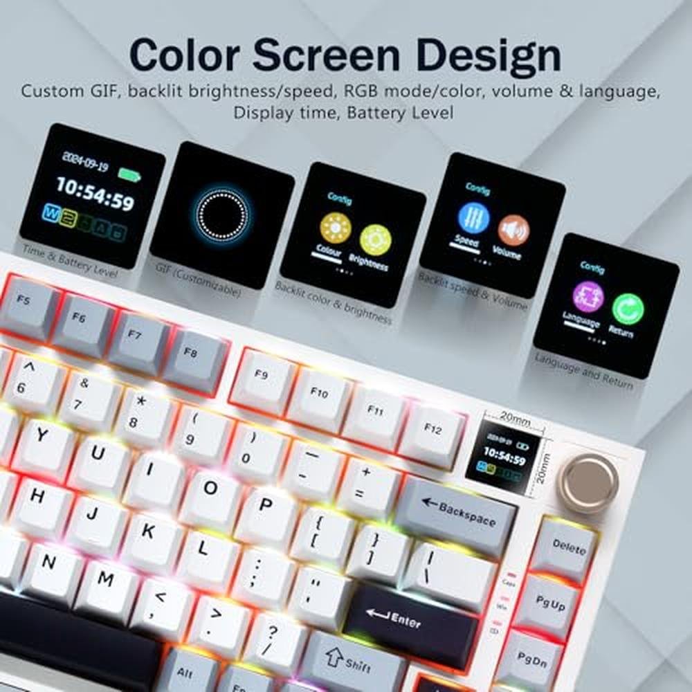Keyboard Mechanical: 75% Wireless Mechanical Gaming – Side View