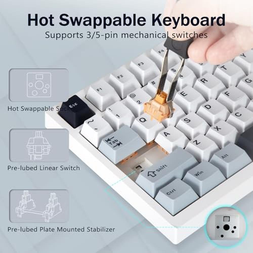 Keyboard Mechanical: 75% Wireless Mechanical Gaming – In Use