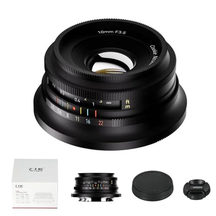 7artisans 10mm F3.5: Ultra Wide Angle APS-C Mirrorless Lens – Front View
