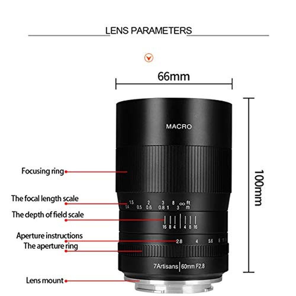 7artisans 60mm: 7artisans 60mm F2.8 APS-C Manual Focus – Side View
